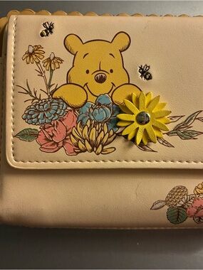 Winnie the Pooh loungefly Floral Wallet with Yellow Daisy Accent